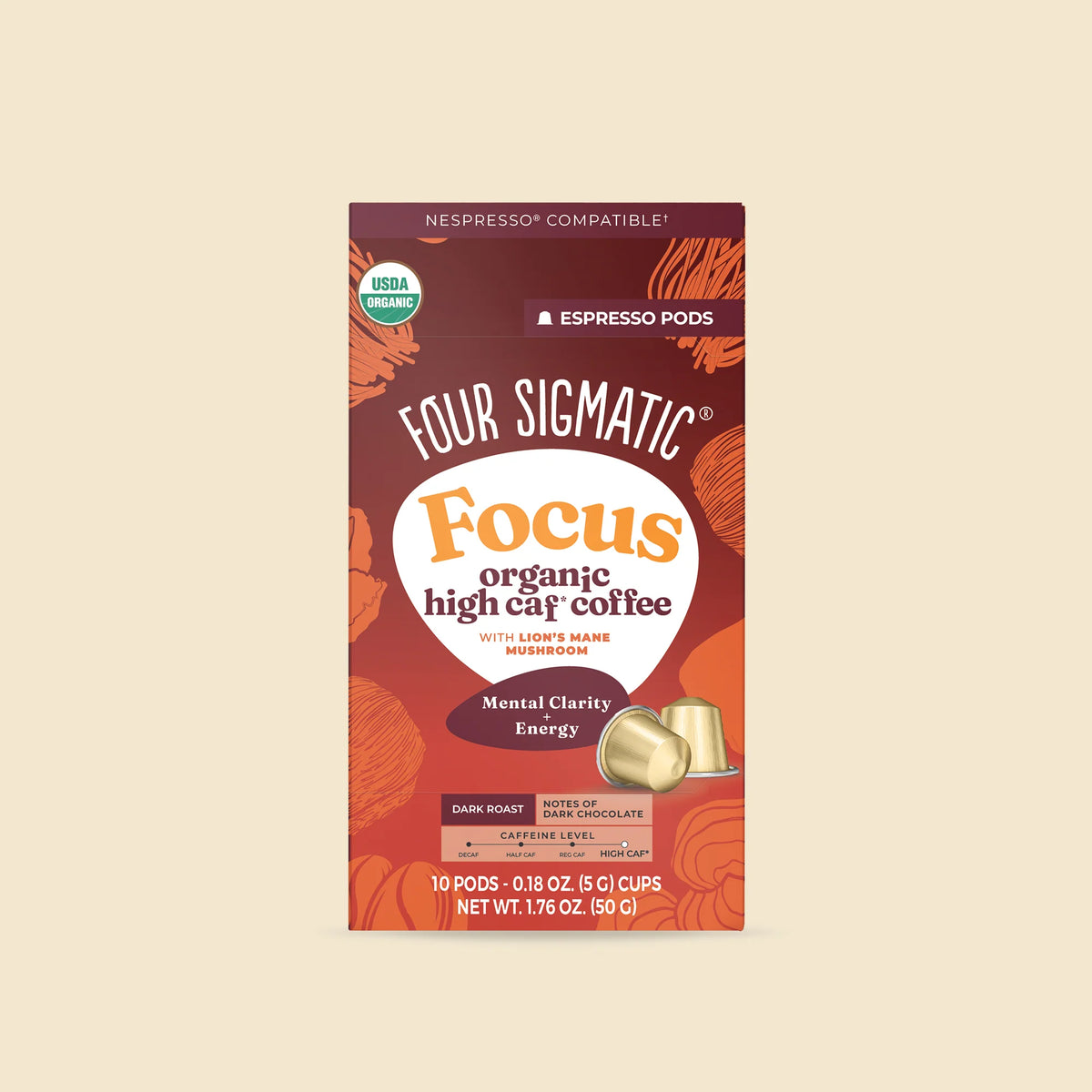 Focus Dark Roast High Caf Espresso Pods (10ct)