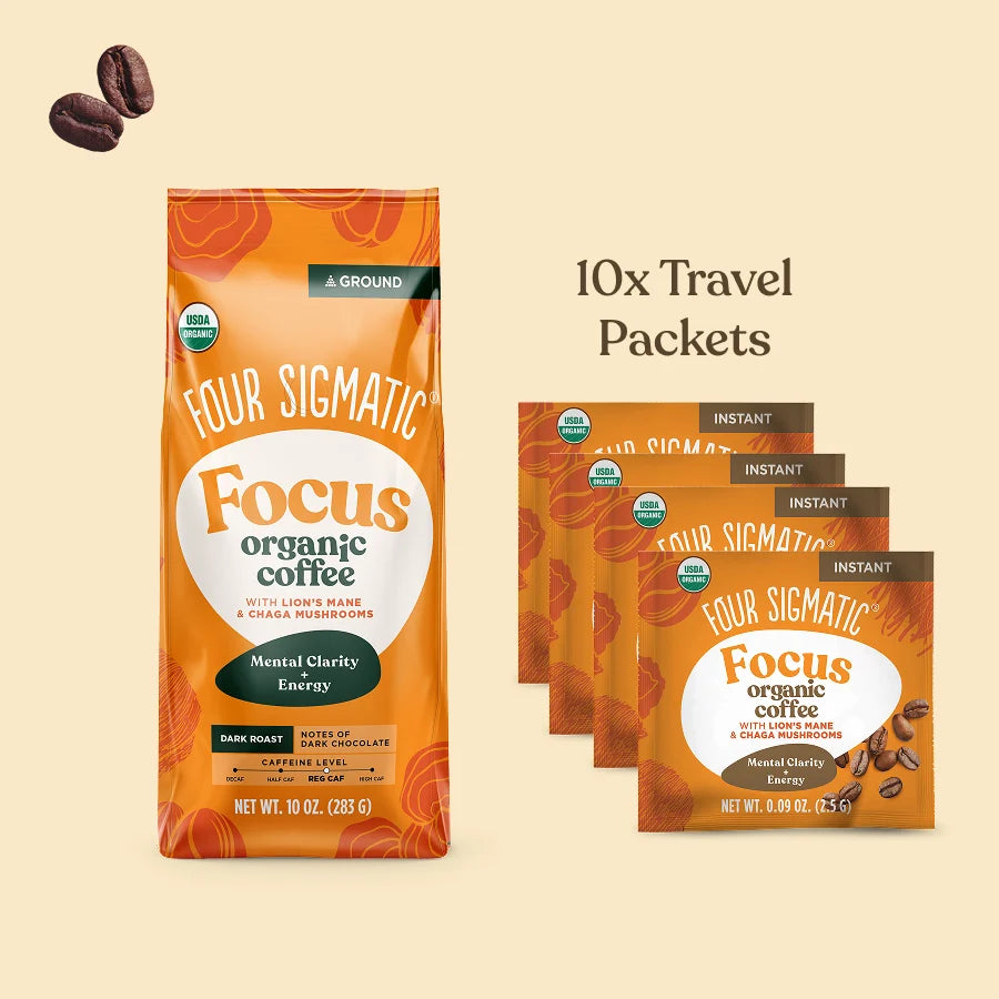 Focus Ground Coffee + 10 Instant Coffee Travel Packets
